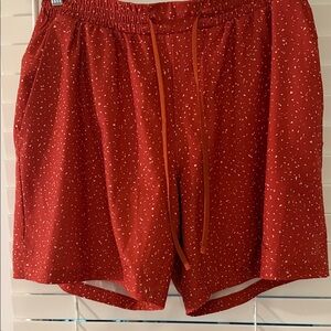 Lululemon Athletica Red Patterned Athletic Shorts